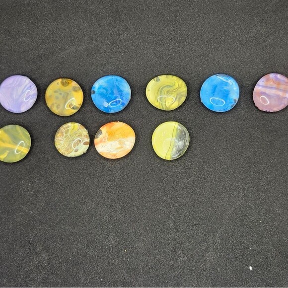 Handmade Refrigerator Magnets Rainbow Extra Strong Glass Cabochon Art Set 10 - Picture 4 of 6